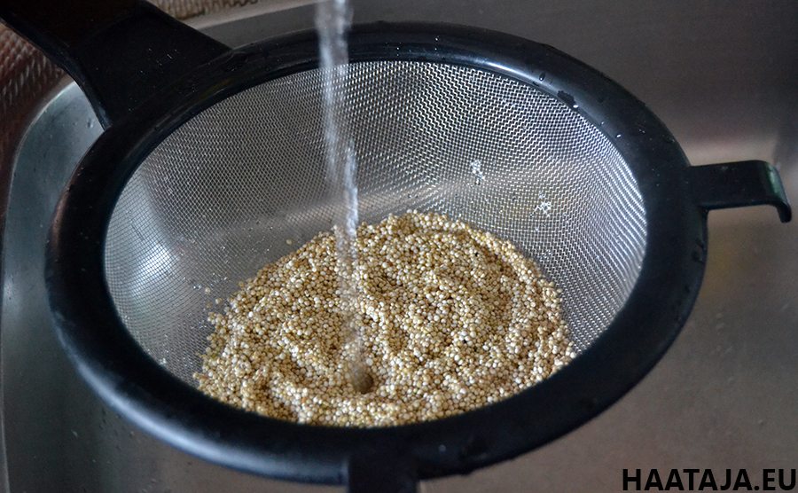 Kvinoa huuhtelu