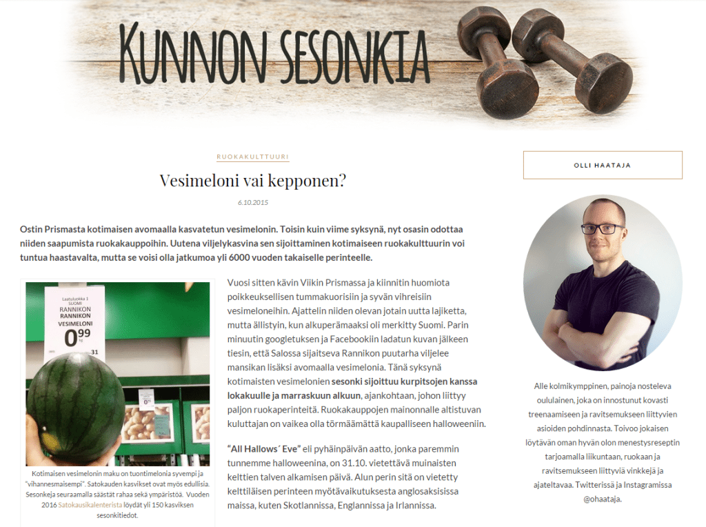 Kunnon sesonkia